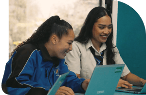 Tangaroa College students using laptops for work
